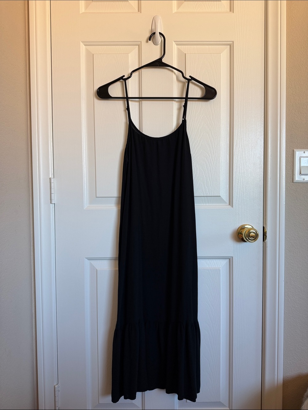 a new day Black Maxi Slip Dress with Ruffle Hem